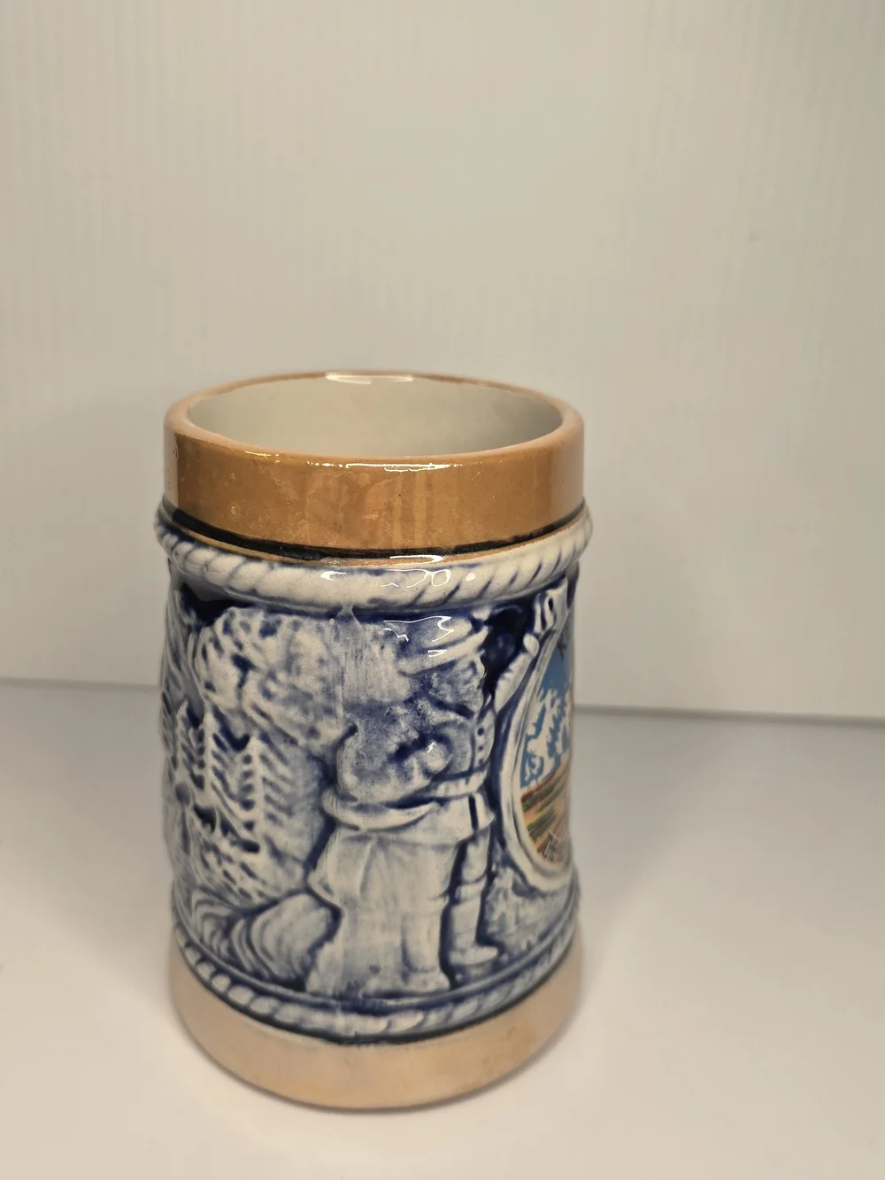 Kentucky Ceramic Beer Stein Mug - Brown & Blue